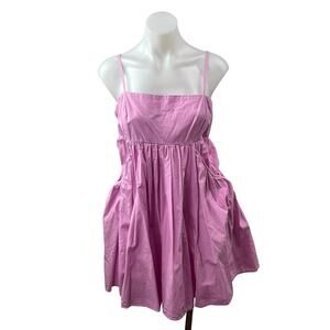 Urban Outfitters Pink Sleeveless Pockets Mini Cami Tank Flare A-Line Dress Sz M